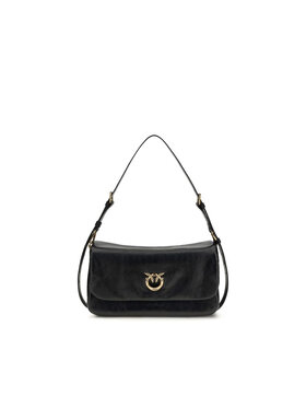 PINKO PINKO Torebka Black Calf Leather Bos Taurus Shoulder Czarny