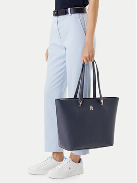 Tommy Hilfiger Tommy Hilfiger Kabelka Emblem Shopper AW0AW15178 Tmavomodrá