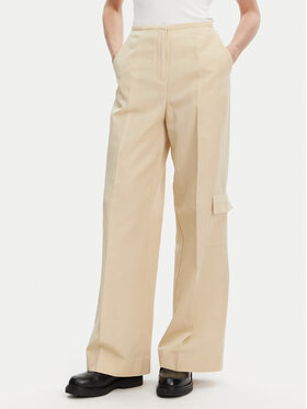 Calvin Klein Calvin Klein Bavlnené nohavice K20K208168 Béžová Wide Leg