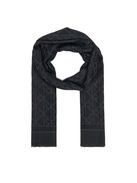 Calvin Klein Calvin Klein Sál Emblem Aop Glossy Tonal Scarf LV04F8096G Fekete
