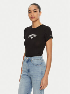 Tommy Jeans Tommy Jeans T-Shirt DW0DW19435 Schwarz Slim Fit