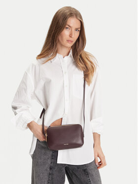 Calvin Klein Calvin Klein Torebka Foil Logo Elongated Camera Bag LV04F3276G Bordowy