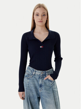 Tommy Jeans Tommy Jeans Svetr DW0DW22036 Tmavomodrá Slim Fit