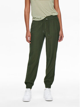 ONLY ONLY Kalhoty z materiálu 15203946 Zelená Regular Fit