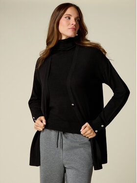 Oltre Oltre Kardigan M043J005669N033 Czarny Baggy Fit