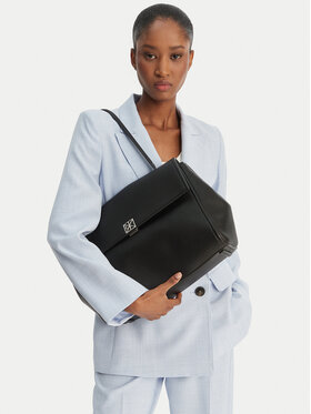 Calvin Klein Calvin Klein Handtasche Emblem Hw Pebble Satchel LV04F3494G Schwarz