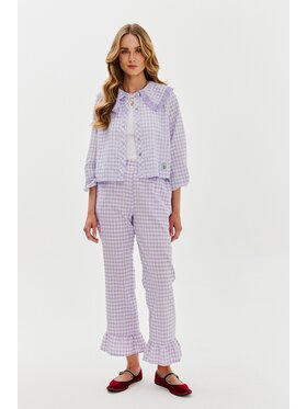 NAOKO NAOKO Spodnie materiałowe Lavender Bloom Fioletowy Regular Fit
