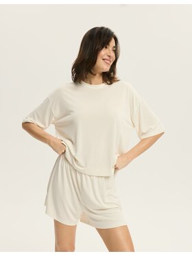 Esotiq Esotiq Szorty materiałowe 43516 Biały Loose Fit