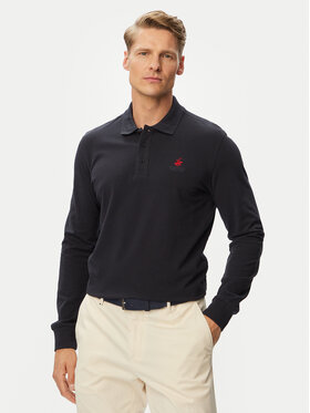Beverly Hills Polo Club Beverly Hills Polo Club Тениска с яка и копчета P-SS26M-P424125 Тъмносин Regular Fit