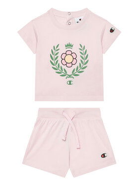 Champion Champion Set tricou și pantaloni scurți 405117 Roz Regular Fit