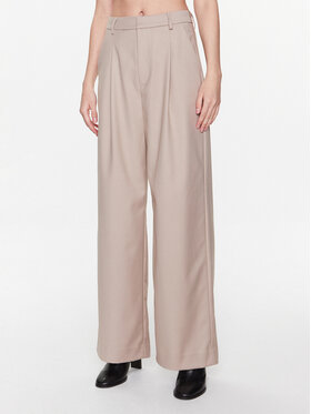 Gestuz Gestuz Kalhoty z materiálu Paula 10906861 Béžová Wide Leg