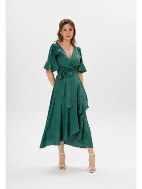 Mirons Mirons Sukienka koktajlowa print Zielony ciemny Feminine Fit