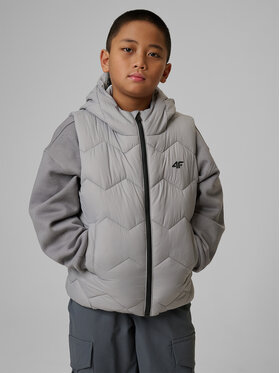 4F 4F Kamizelka OUTERWEAR Szary Regular Fit