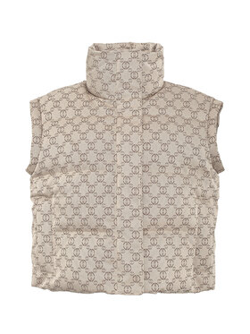 Magda Matyja Magda Matyja Bezrękawnik ASPEN VEST BEIGE Beżowy Comfortable Fit
