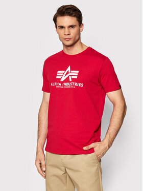 Alpha Industries Alpha Industries T-Shirt Basic 100501 Czerwony Regular Fit