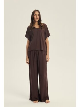 Esotiq Esotiq Piżama 43825 Brązowy Regular Fit
