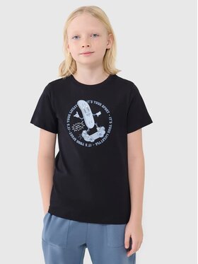 4F 4F T-Shirt 4FJRSS25TTSHM2566-20S Czarny Regular Fit