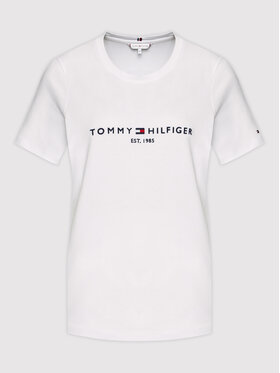 Tommy Hilfiger Tommy Hilfiger Marškinėliai Heritage C-Nk WW0WW31999 Balta Regular Fit