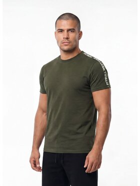 PITBULL PITBULL T-Shirt TAPE Zielony ciemny Regular Fit