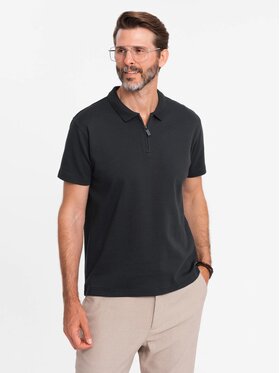 Ombre Ombre Polo OM-POSS-0132 Czarny Regular Fit
