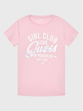 Guess Guess T-Shirt J3RI26 K6YW1 Różowy Regular Fit