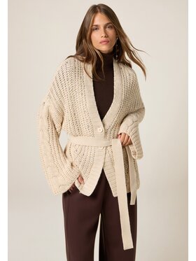 Oltre Oltre Cardigan M137E002140N002 Écru Regular Fit