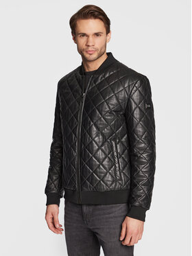 KARL LAGERFELD KARL LAGERFELD Kurtka skórzana 555014 524413 Czarny Regular Fit