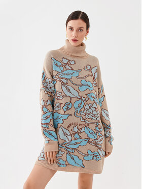 TWINSET TWINSET Trikotažinė suknelė 232TP3650 Smėlio Regular Fit