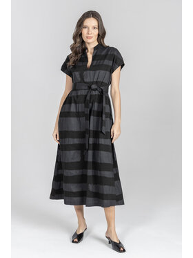 Deni Cler Milano Deni Cler Milano Sukienka letnia W-DC-3213-F2-D7-90-1 Czarny A-Line Fit