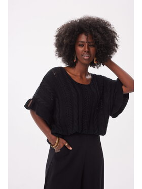 blue shadow blue shadow Bluzka Casjo Czarny Standard Fit