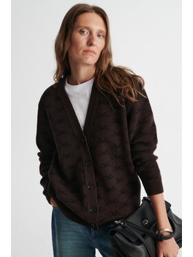 MARI PRETI MARI PRETI Kardigan MONOGRAM M COZY Brązowy Oversize