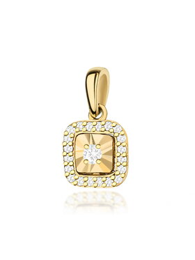 Fugart Fugart Naszyjnik Zawieszka z żółtego złota z brylantem 0.12 ct FZ0514-585-B0.12 Złoty
