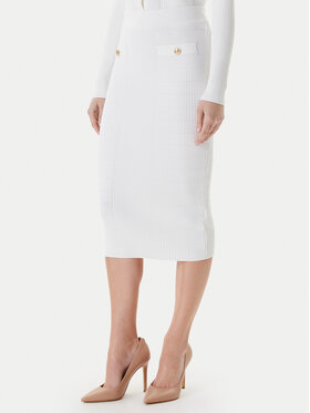 Guess Guess Puzdrová sukňa W5YD66 Z0130 Biela Slim Fit