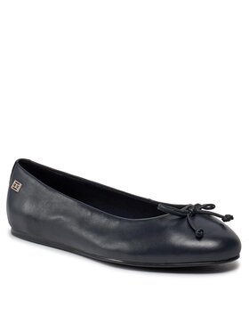 Tommy Hilfiger Tommy Hilfiger Balerina Essential Leather Ballerina FW0FW07768 Sötétkék