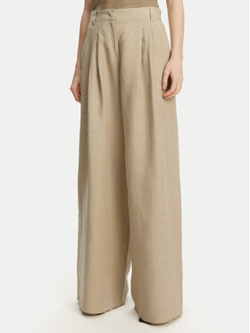 Marella Marella Spodnie palazzo Zama 2513131132200 Khaki Regular Fit