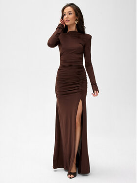 Roco Fashion Roco Fashion Sukienka wieczorowa Veloria Brązowy Slim Fit