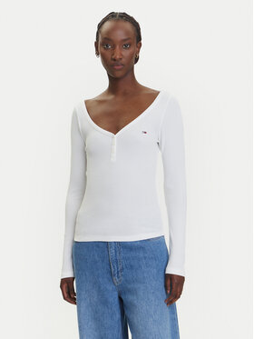 Tommy Jeans Tommy Jeans Блузка Henley DW0DW20903 Білий Slim Fit