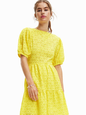 Desigual Desigual Kleid für den Alltag Limon 23SWVW85 Gelb Regular Fit