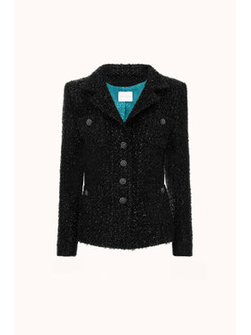 Epuzer Epuzer Marynarka Tweed blazer Czarny Standard Fit