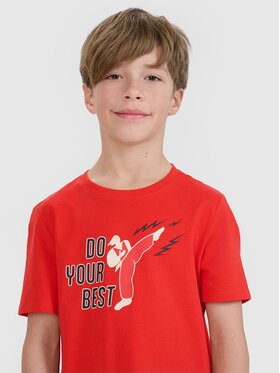4F 4F T-Shirt 4FJRSS25TTSHM2643-62S Czerwony Regular Fit