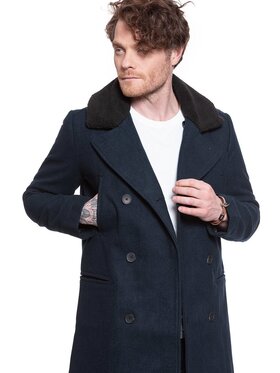 Lee Lee Płaszcz PEACOAT Niebieski Regular Fit