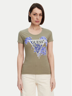 Guess Guess T-Shirt W5GI08 J1314 Khaki Slim Fit