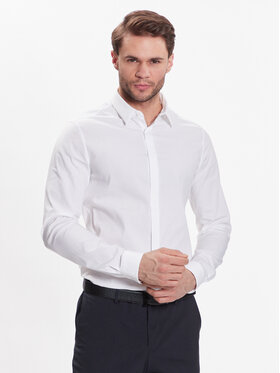 Calvin Klein Calvin Klein Cămașă Hidden K10K109891 Alb Extra Slim Fit