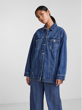 Pieces Pieces Дънково яке 17133486 Син Oversize