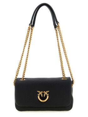 PINKO PINKO Torebka Black Lamb Leather Shoulder Czarny