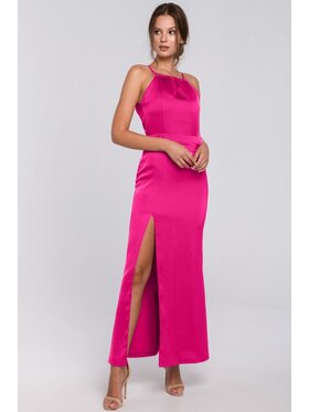 Makover Makover Sukienka wieczorowa K042 Różowy Girl Fit