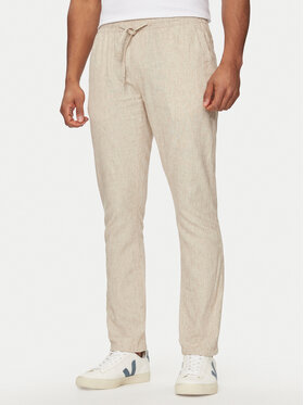 INDICODE INDICODE Pantaloni di tessuto Vitaly 60-332 Beige Regular Fit