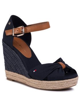 Tommy Hilfiger Tommy Hilfiger Еспадрили Basic Opened Toe High Wedge FW0FW04784 Тъмносин