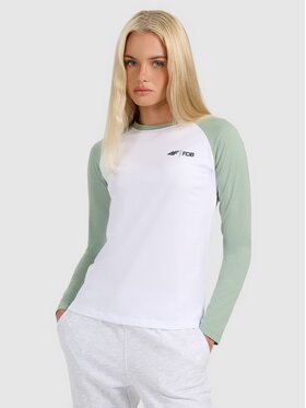 4F 4F Longsleeve 4FWAW25TLONF579-42S Zielony Regular Fit