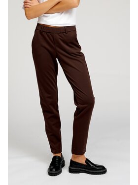 TeeShoppen TeeShoppen Spodnie garniturowe 'Perform Collection' Brązowy Slim Fit